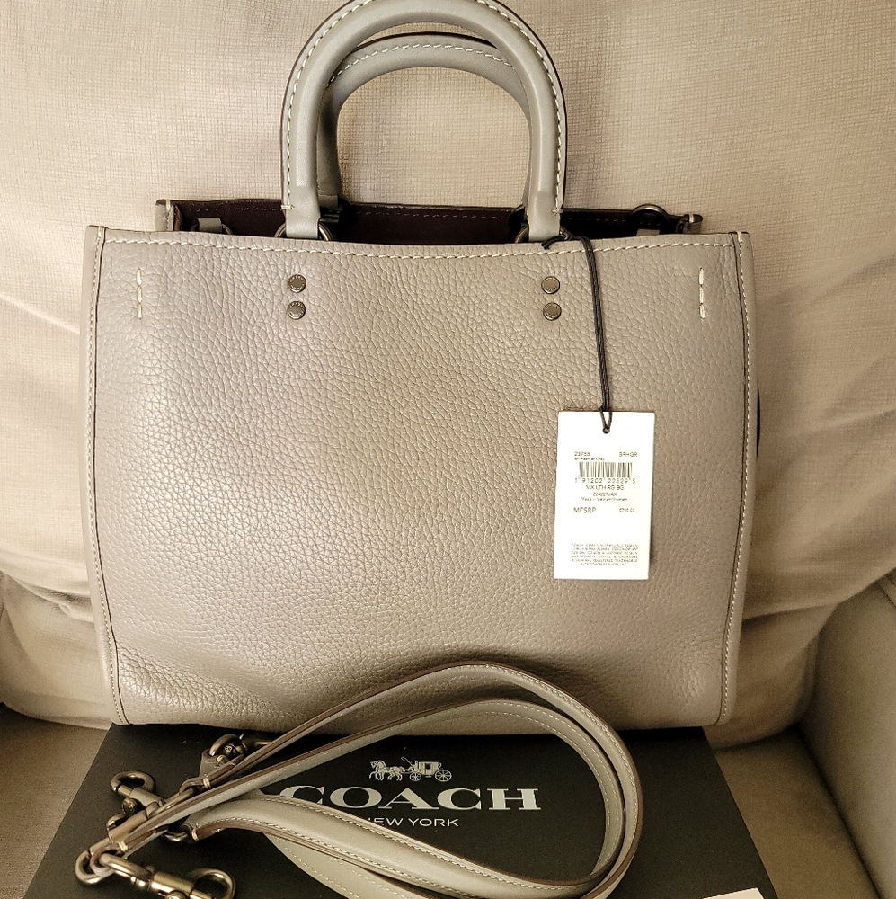 Coach 1941 Rogue 23755 pebbled Heather Gray Leather With Suede interior NWT